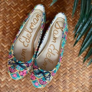 Sam Edelman Boho Embroidered Multicolored Flats